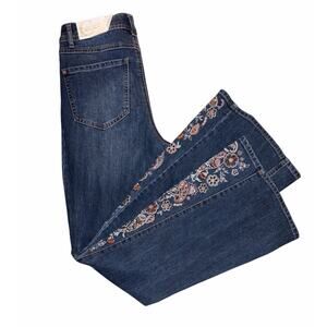 Cato C Est 1946 Denim Flare Hi-Rise Embroidered Denim Jeans NEW